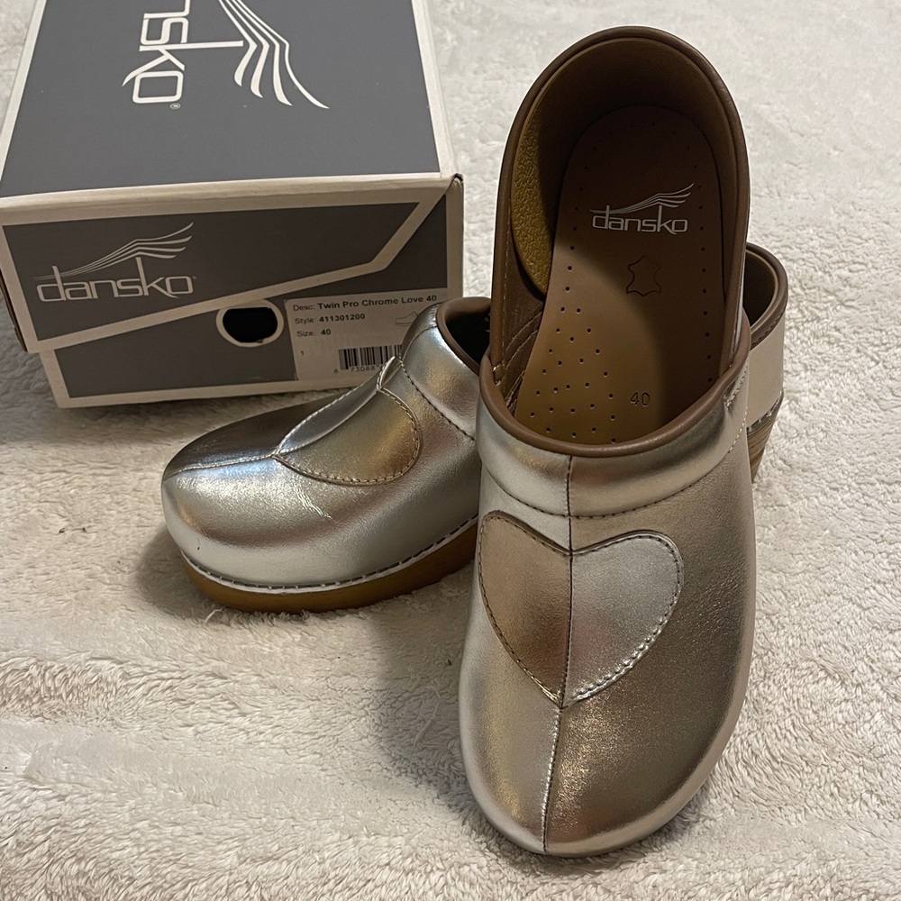 Dansko Silver Heart Clogs